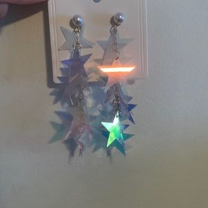 iridescent dangly earrings